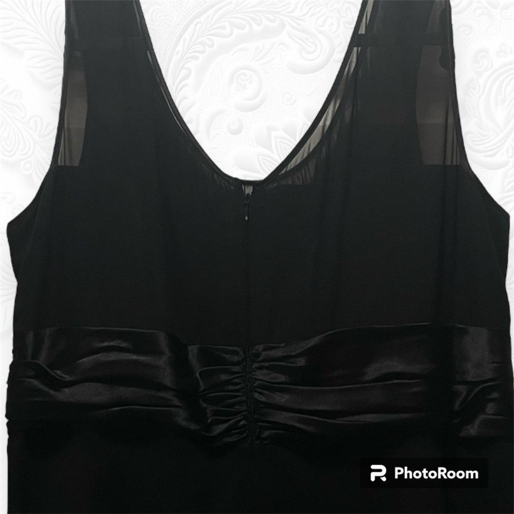 Dress Barn dress size 20W sleeveless black w/beaded top lining under chiffon - Picture 6 of 14